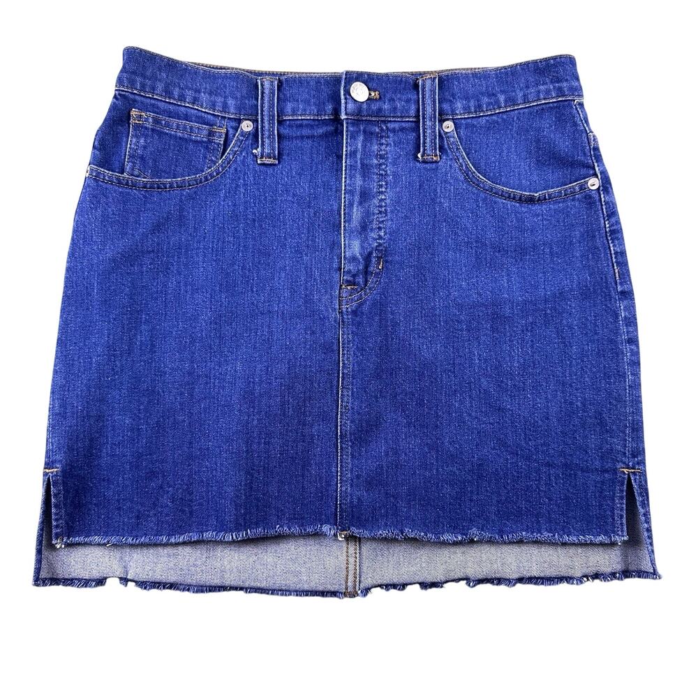 Madewell Women’s Denim‎ Skirt 28 Rough Hem Mid Length Medium Wash Y2K Style